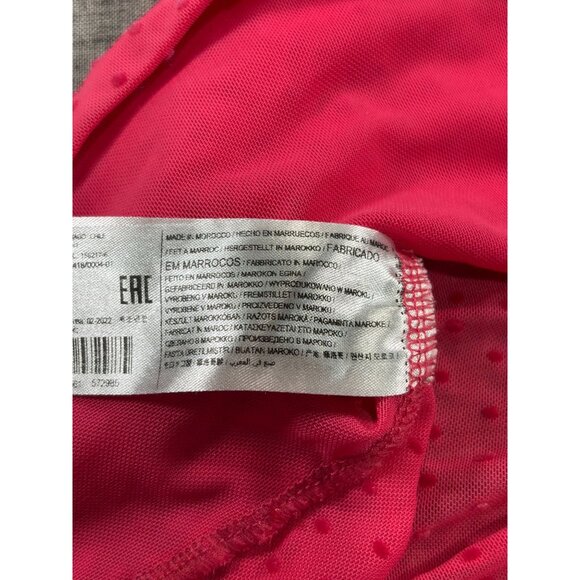 MNG Pink Long-Sleeve Textured Mesh Top Size M - Picture 8 of 13